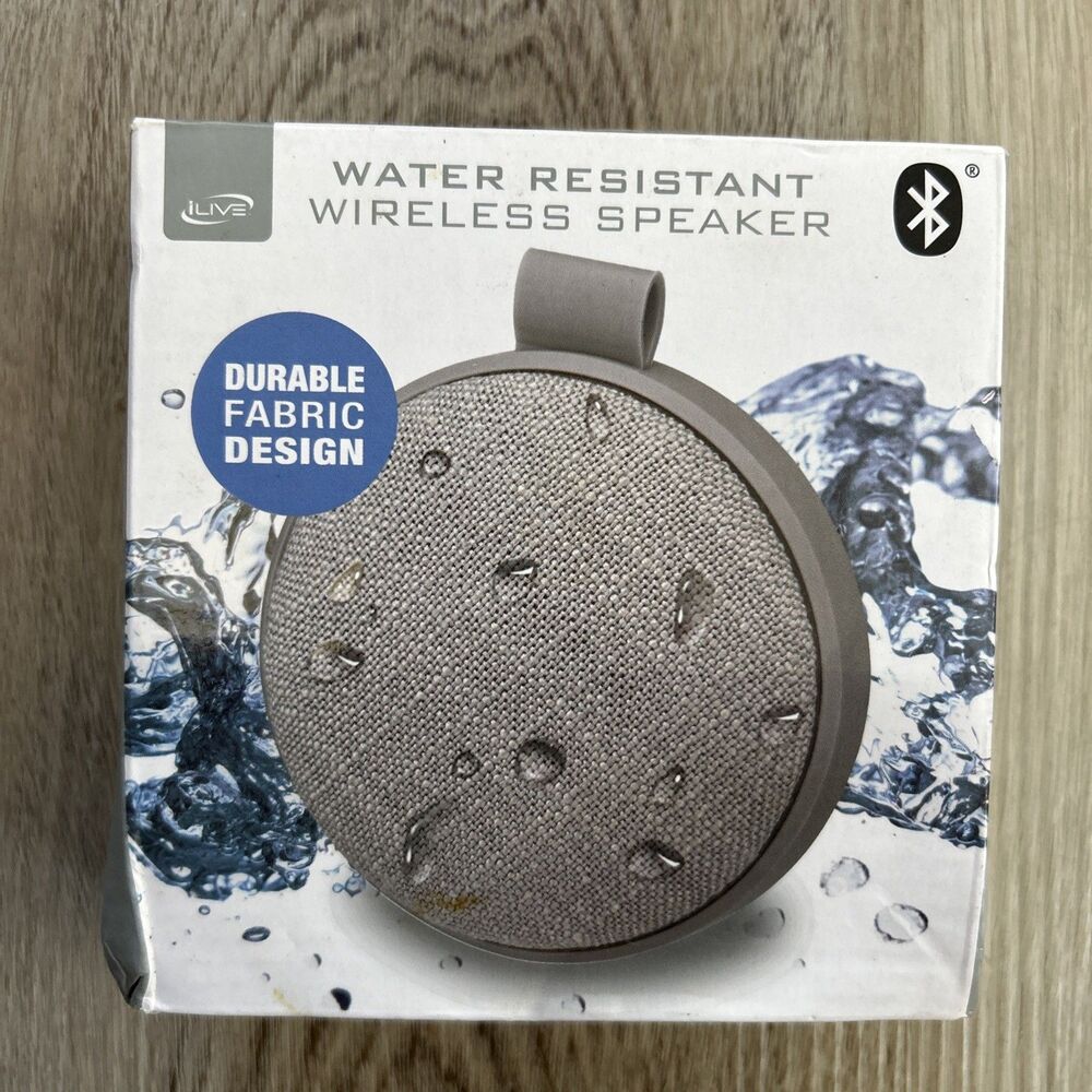 ILive Wireless Bluetooth Speaker Water Resistant Portable Rechargeable Gray New